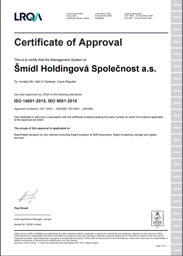 Certifikát ISO