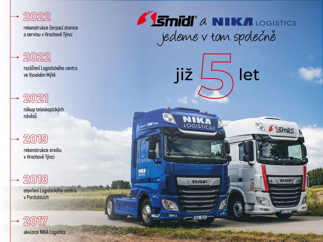  Od spojení firem Šmídl a NIKA Logistics uplynulo 5 let